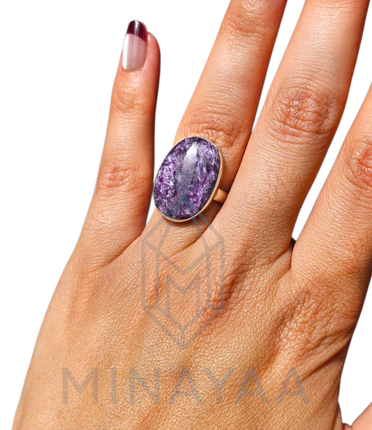 Bague Argent en Charoïte