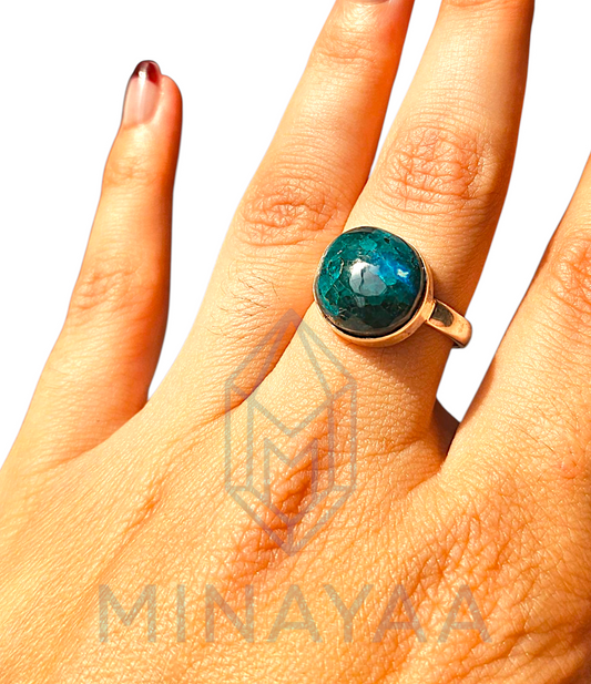Dioptase en Bague Argent