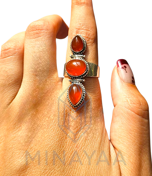 Bague en Argent en Cornaline