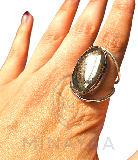 Bague Argent en Pyrite