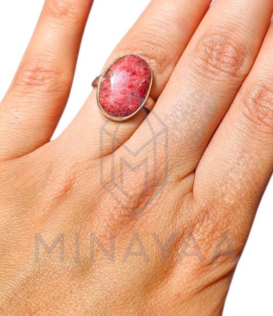 Bague en Argent En Rhodocrosite