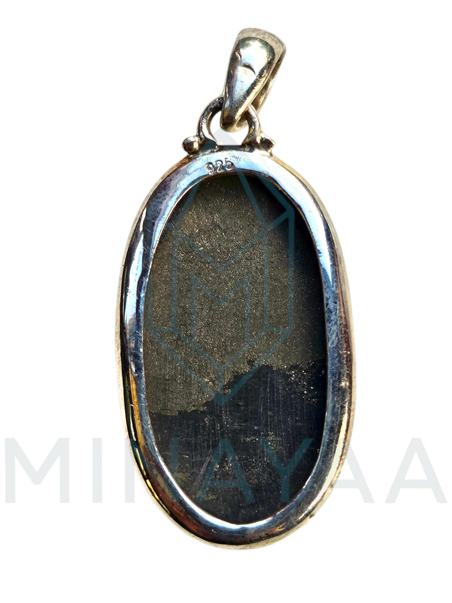 Pendentif Argent Pyrite sur Magnétite