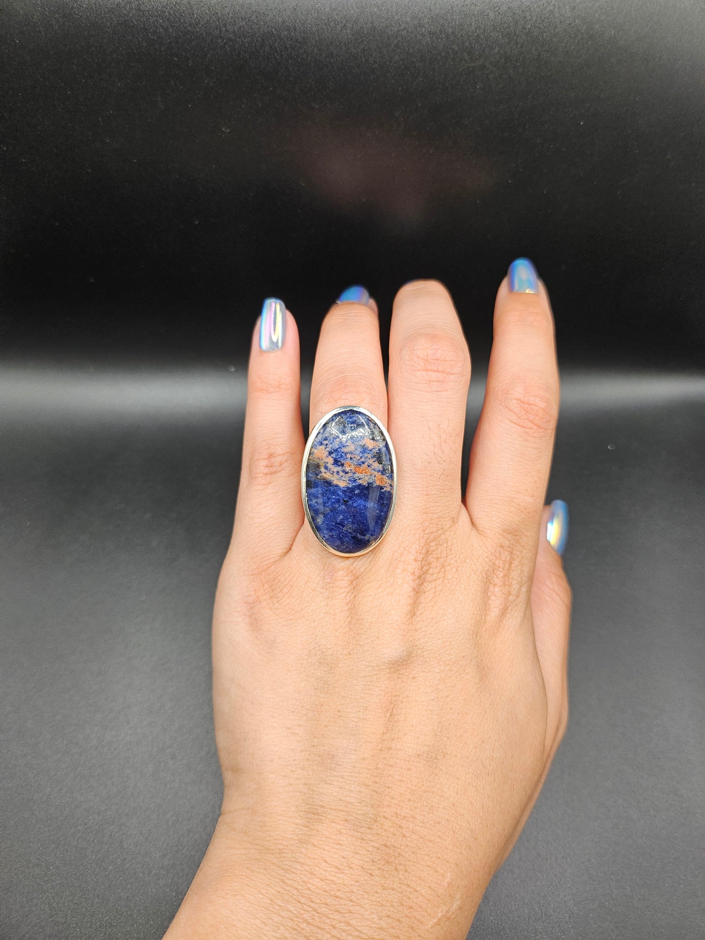 Bague Sodalite - Argent Réglable