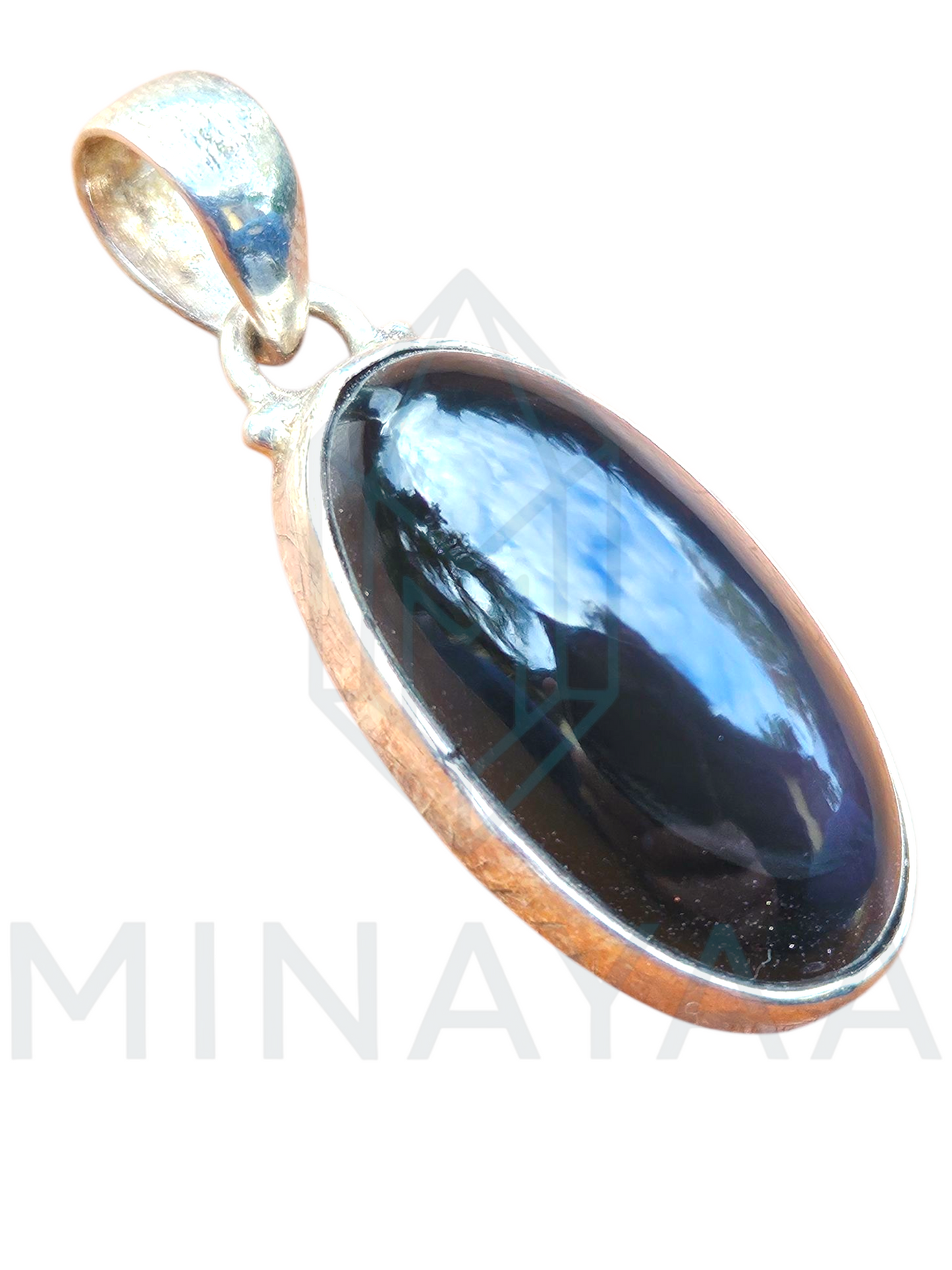 Pendentif Obsidienne Œil Céleste sur Argent 925