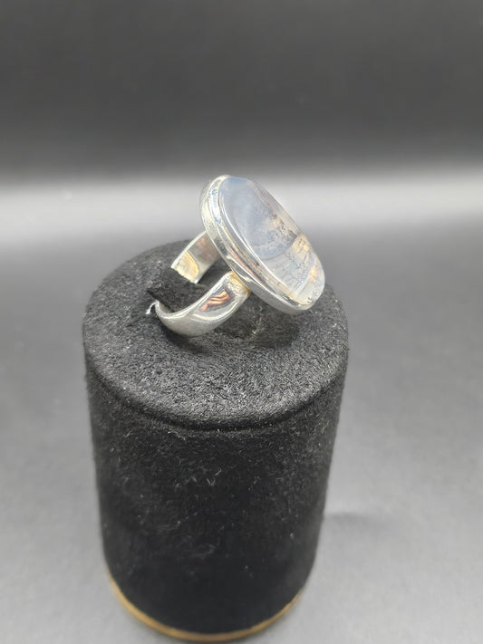 Bague Agate Dendritique - Argent Réglable