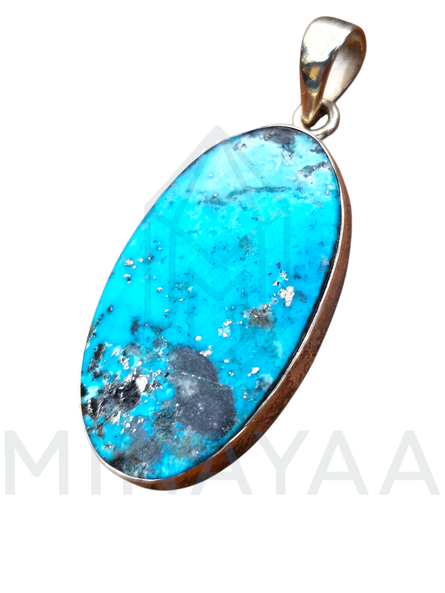 Pendentif Turquoise du Tibet sur Argent 925