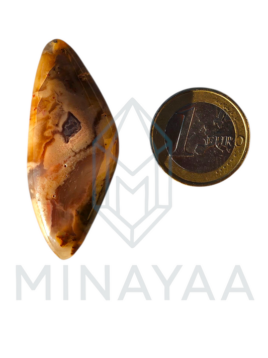 Pendentif Bois fossilisé dans Calcédoine