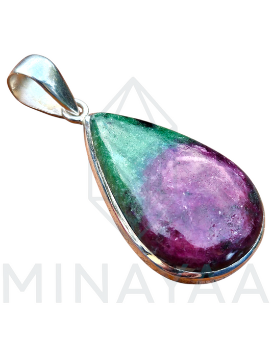 Pendentif Rubis Zoisite sur Argent 925