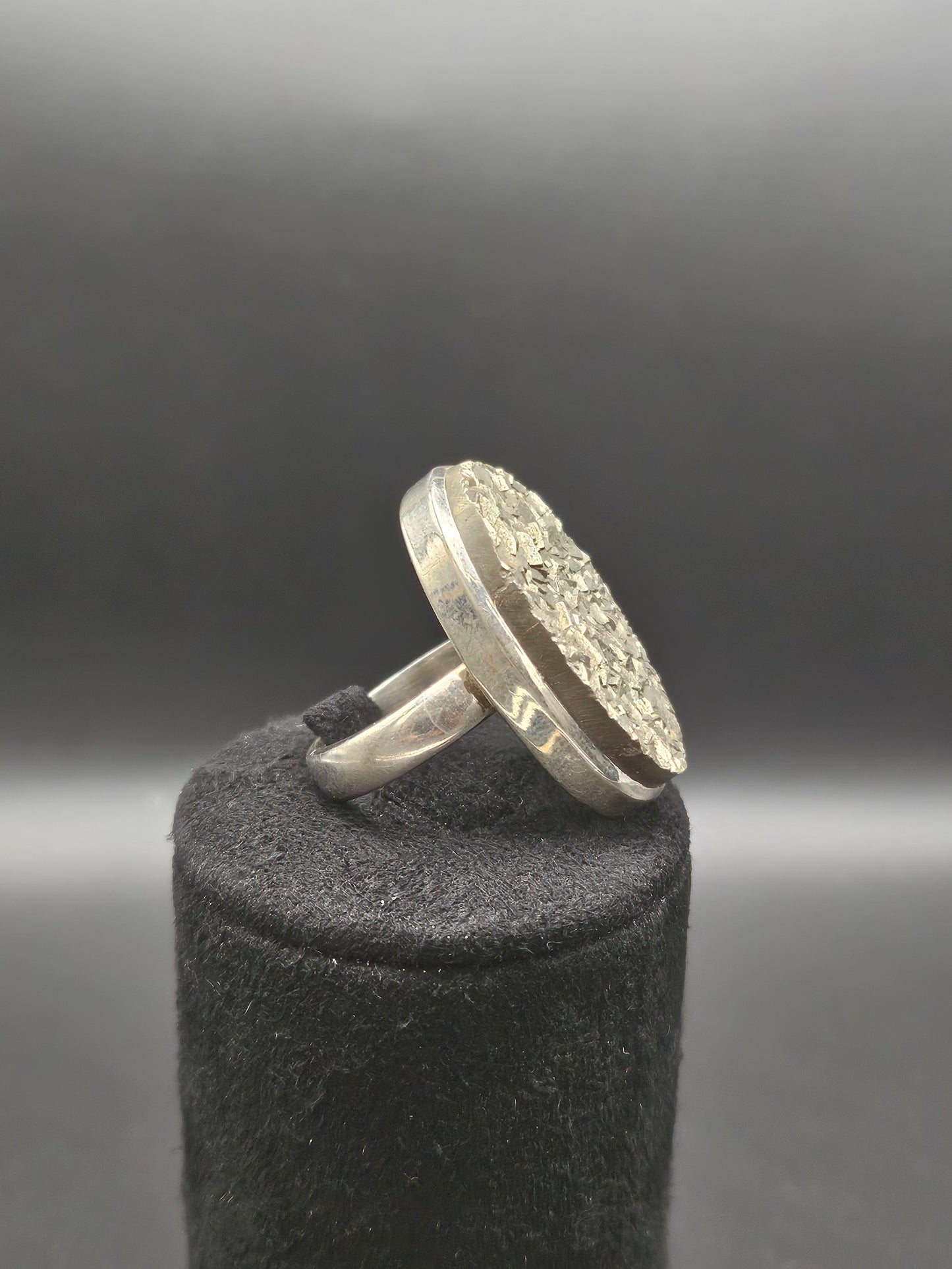 Bague en Pyrite - Argent Réglable
