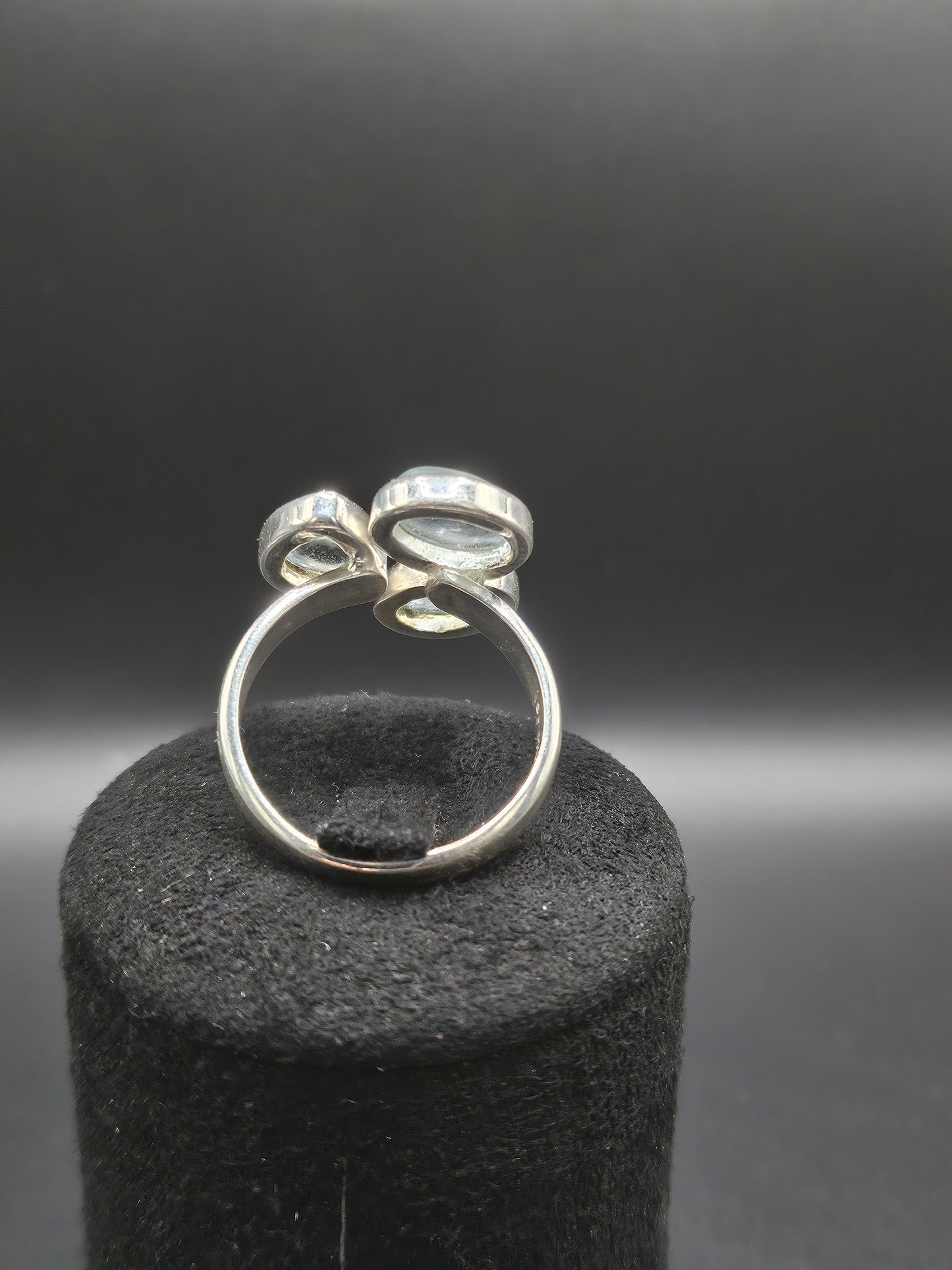 Trio de Bagues Aigue-Marine - Argent Réglable