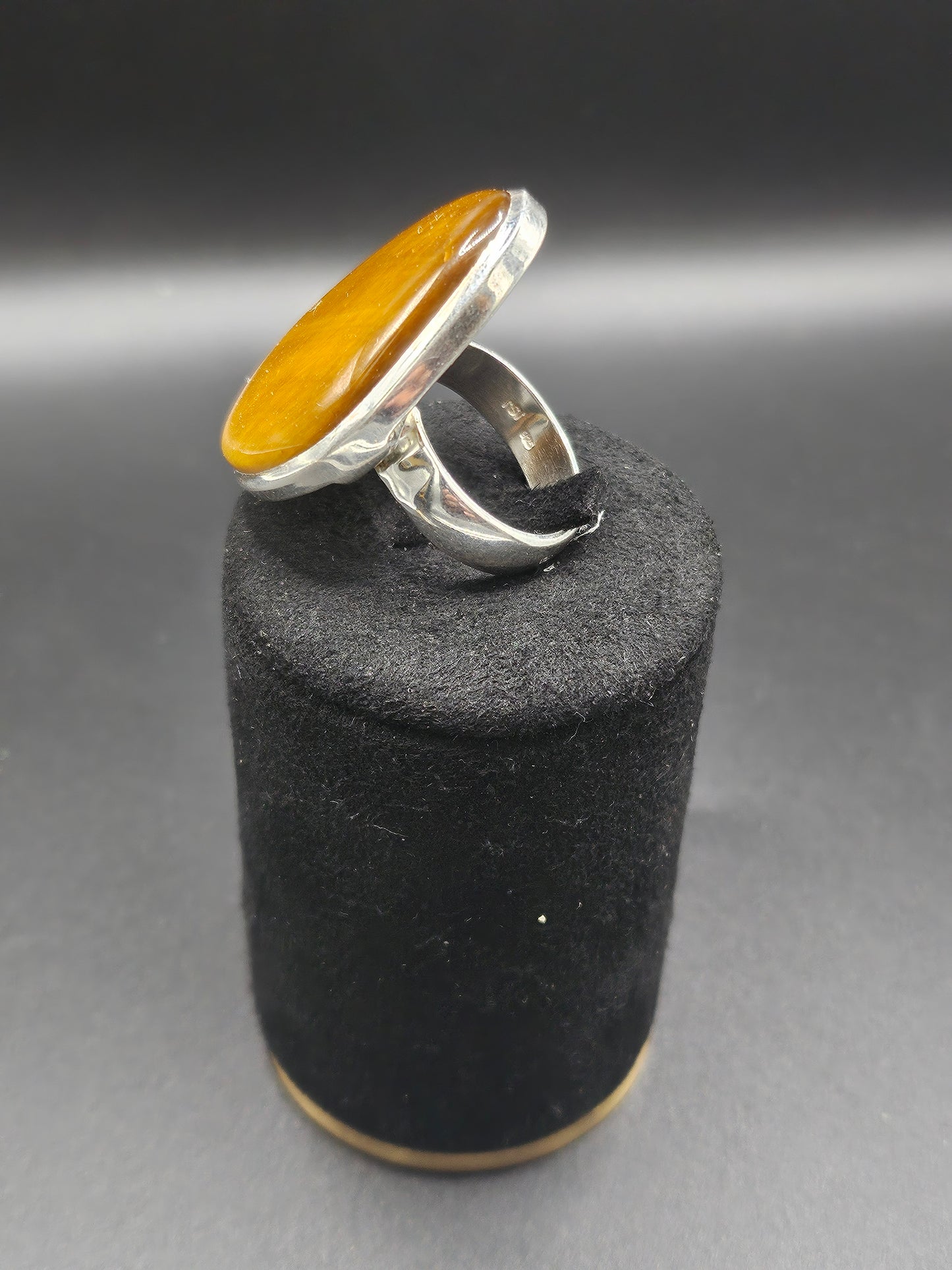 Bague Œil de Tigre - Argent Réglable