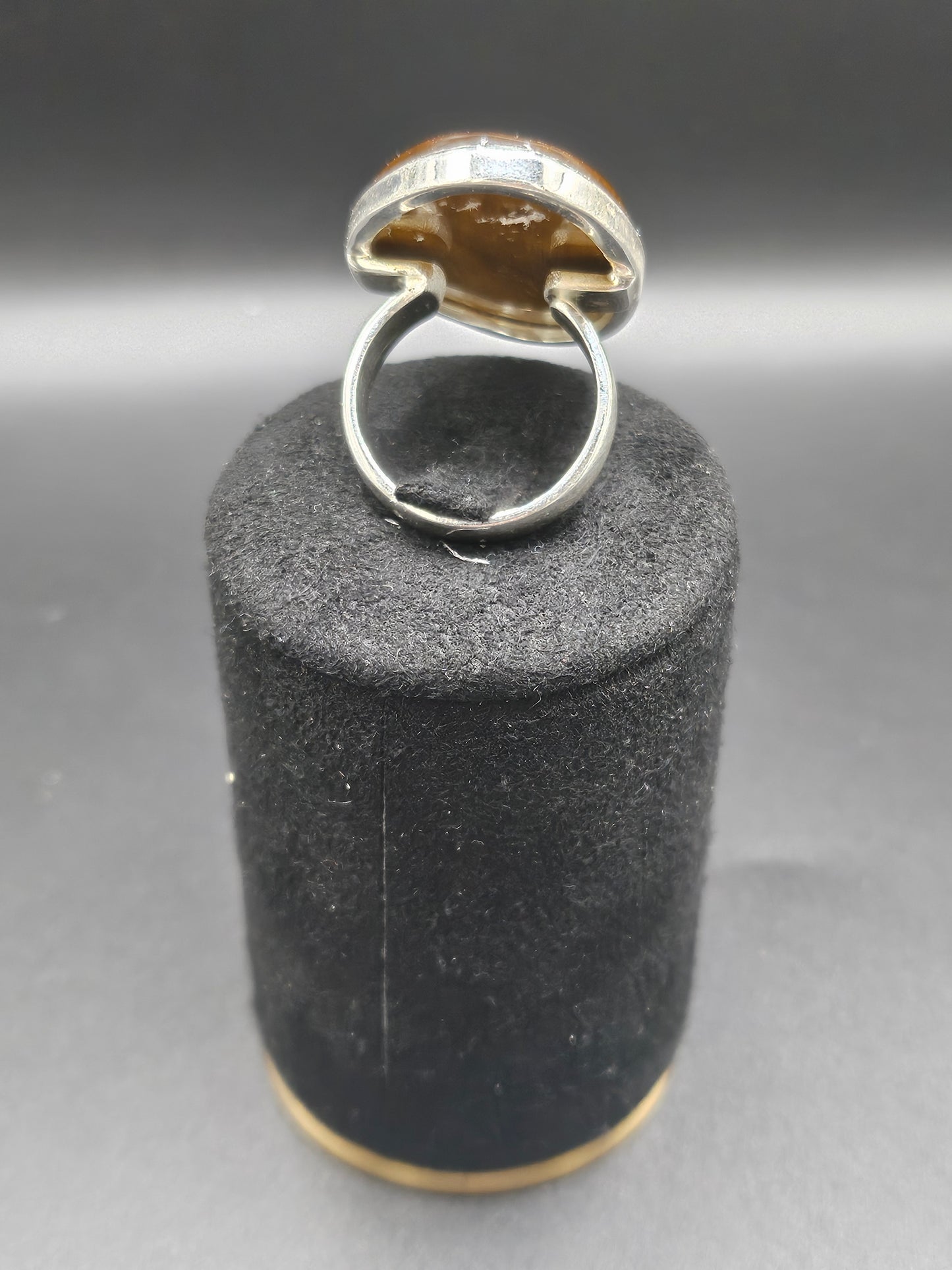 Bague Œil de Tigre - Argent Réglable