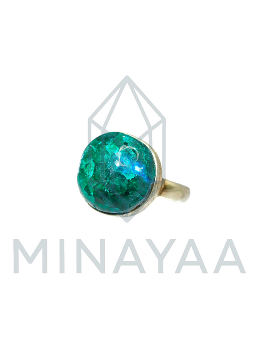 Dioptase en Bague Argent