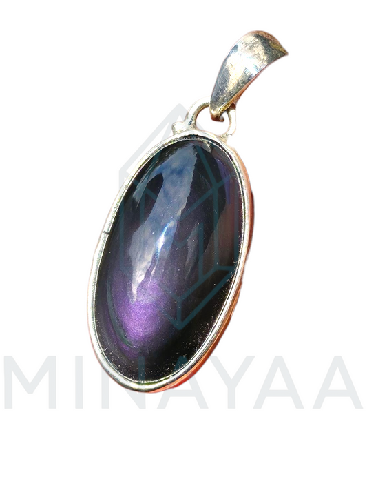 Pendentif Obsidienne Œil Céleste sur Argent 925