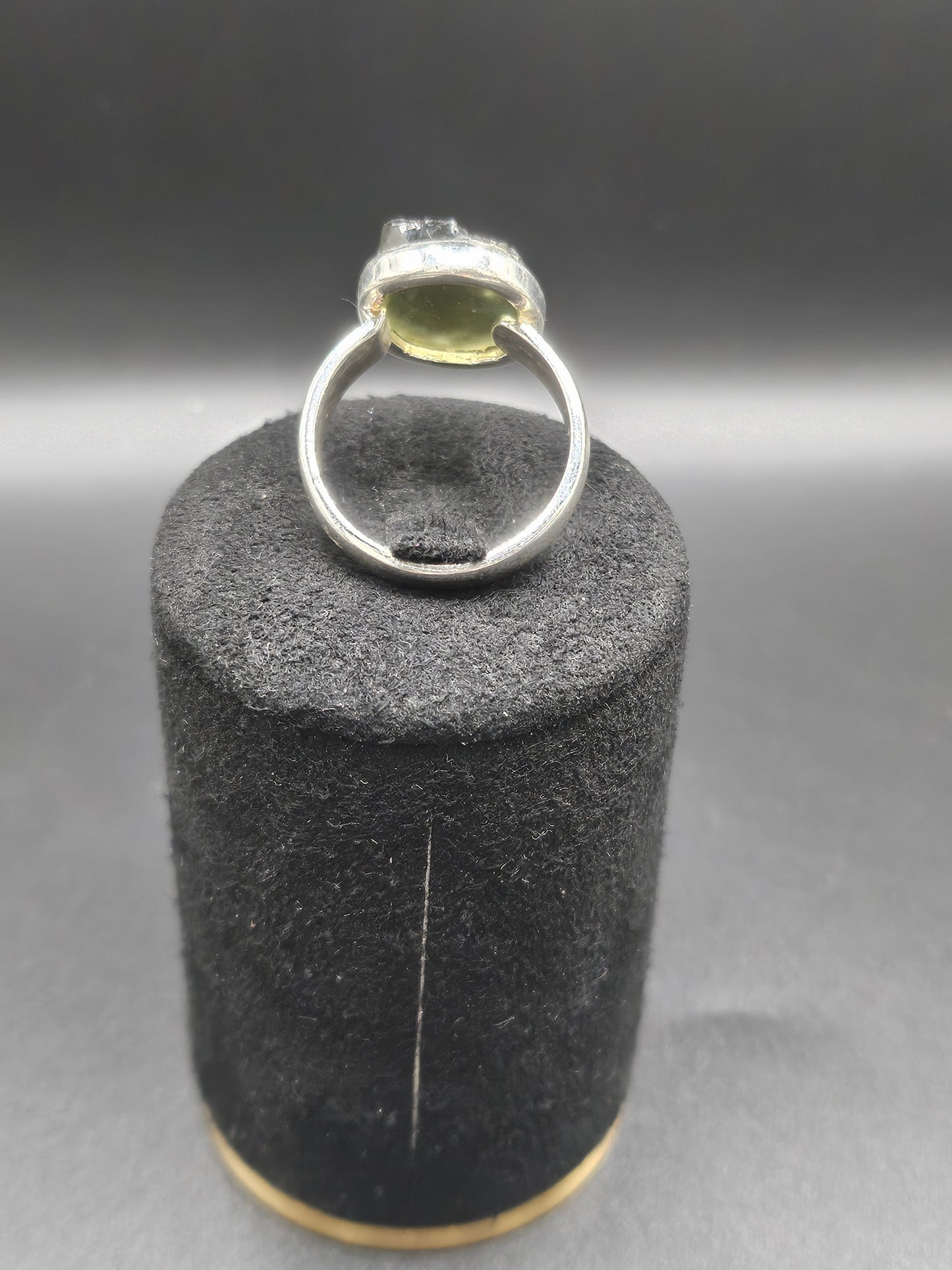 Bague Moldavite Authentique - Argent Réglable