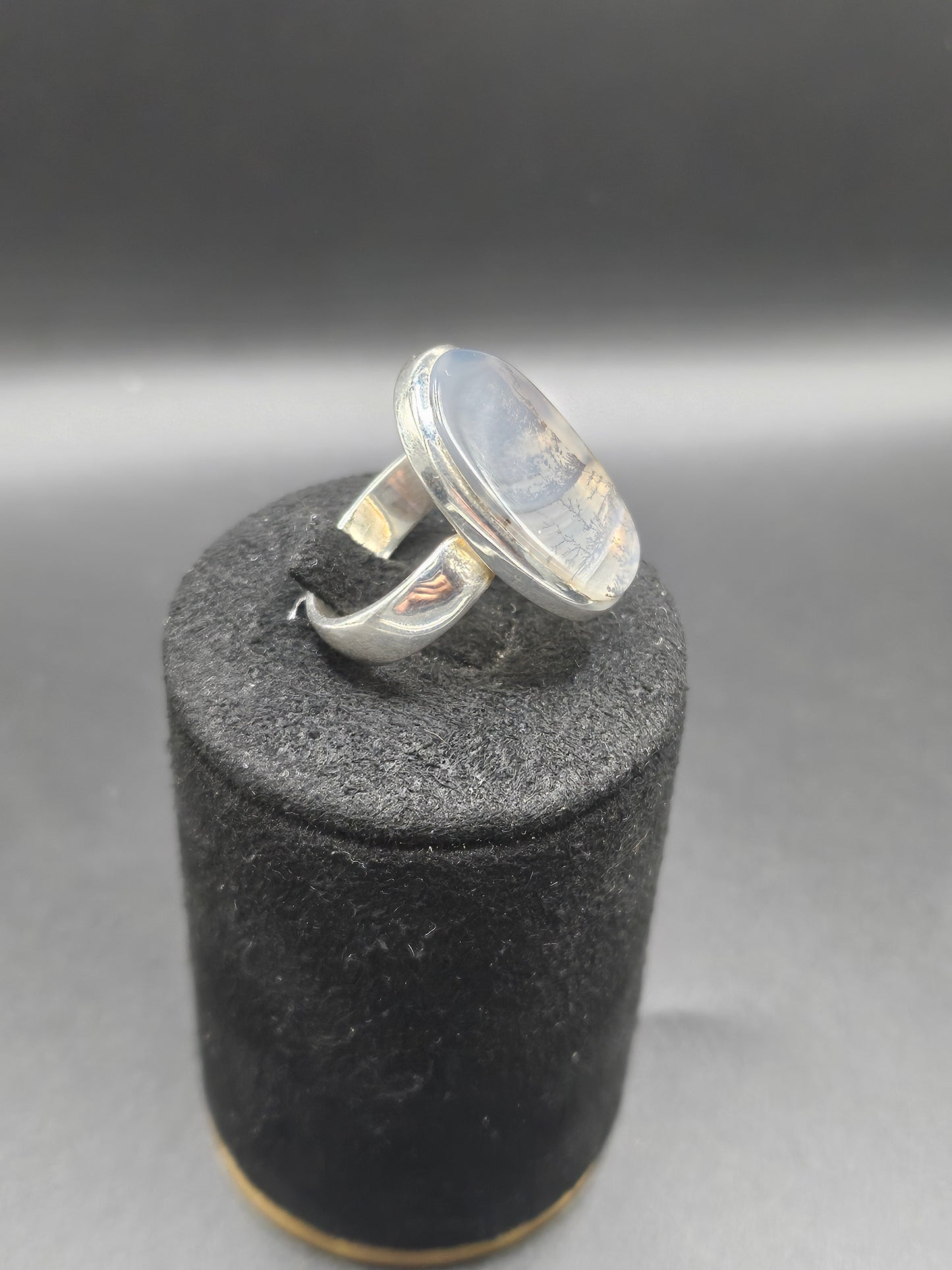 Bague Agate Dendritique - Argent Réglable