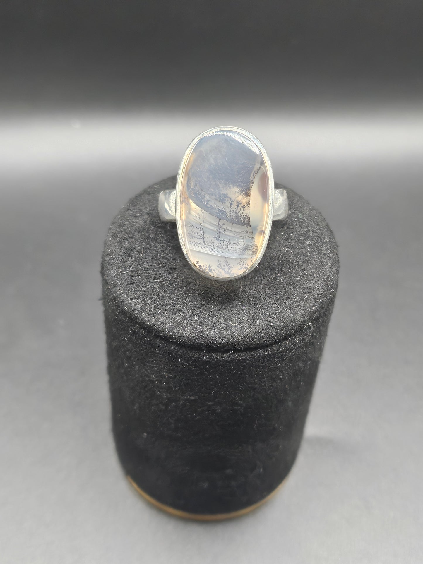 Bague Agate Dendritique - Argent Réglable