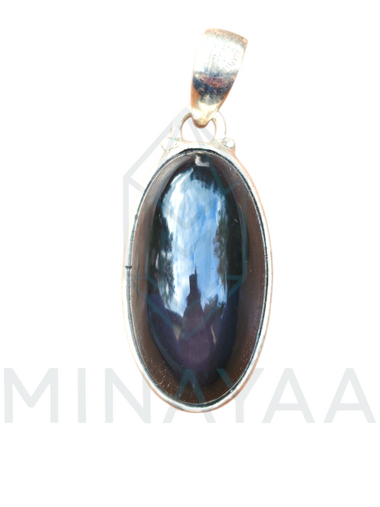 Pendentif Obsidienne Œil Céleste sur Argent 925