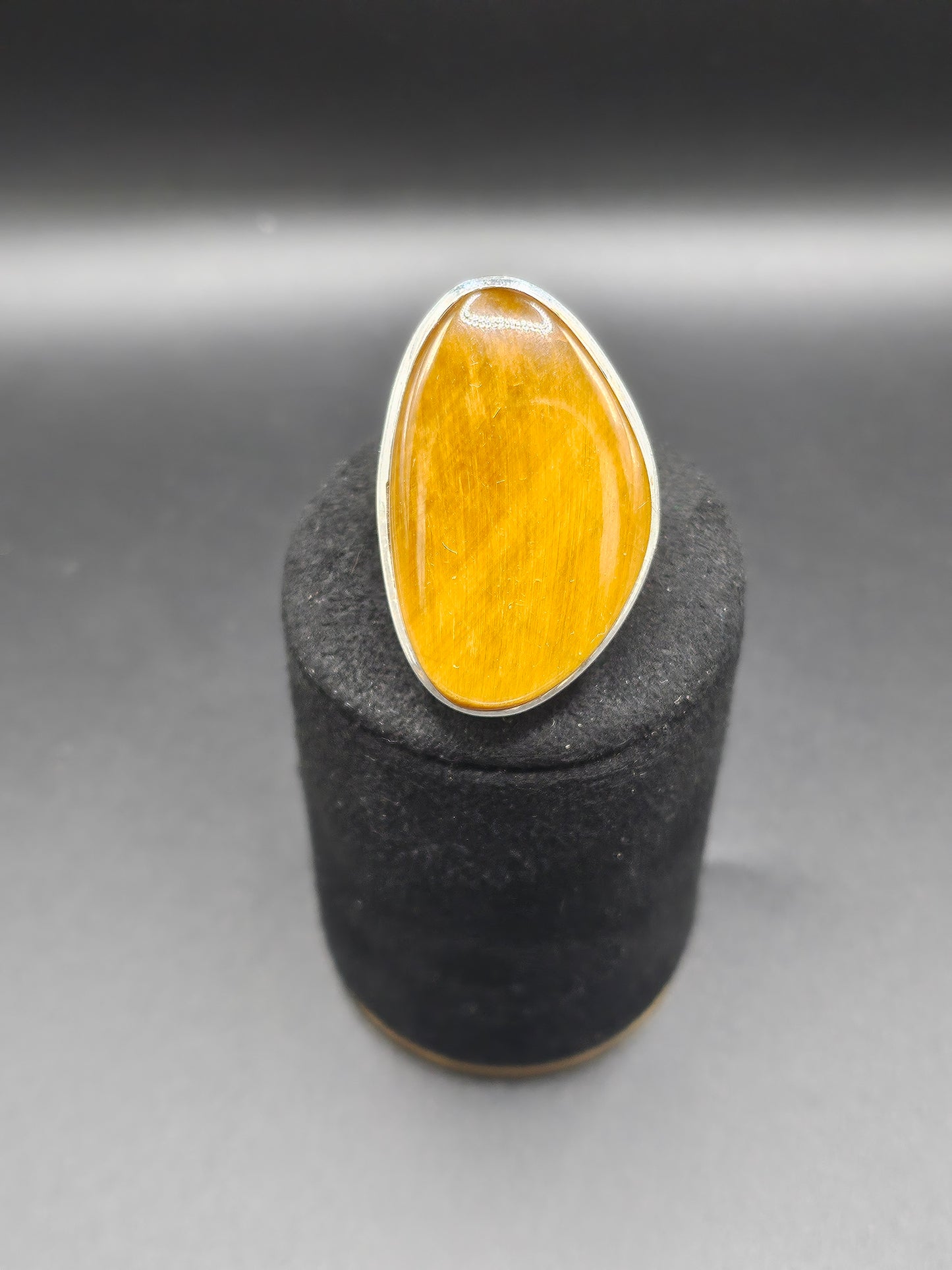 Bague Œil de Tigre - Argent Réglable