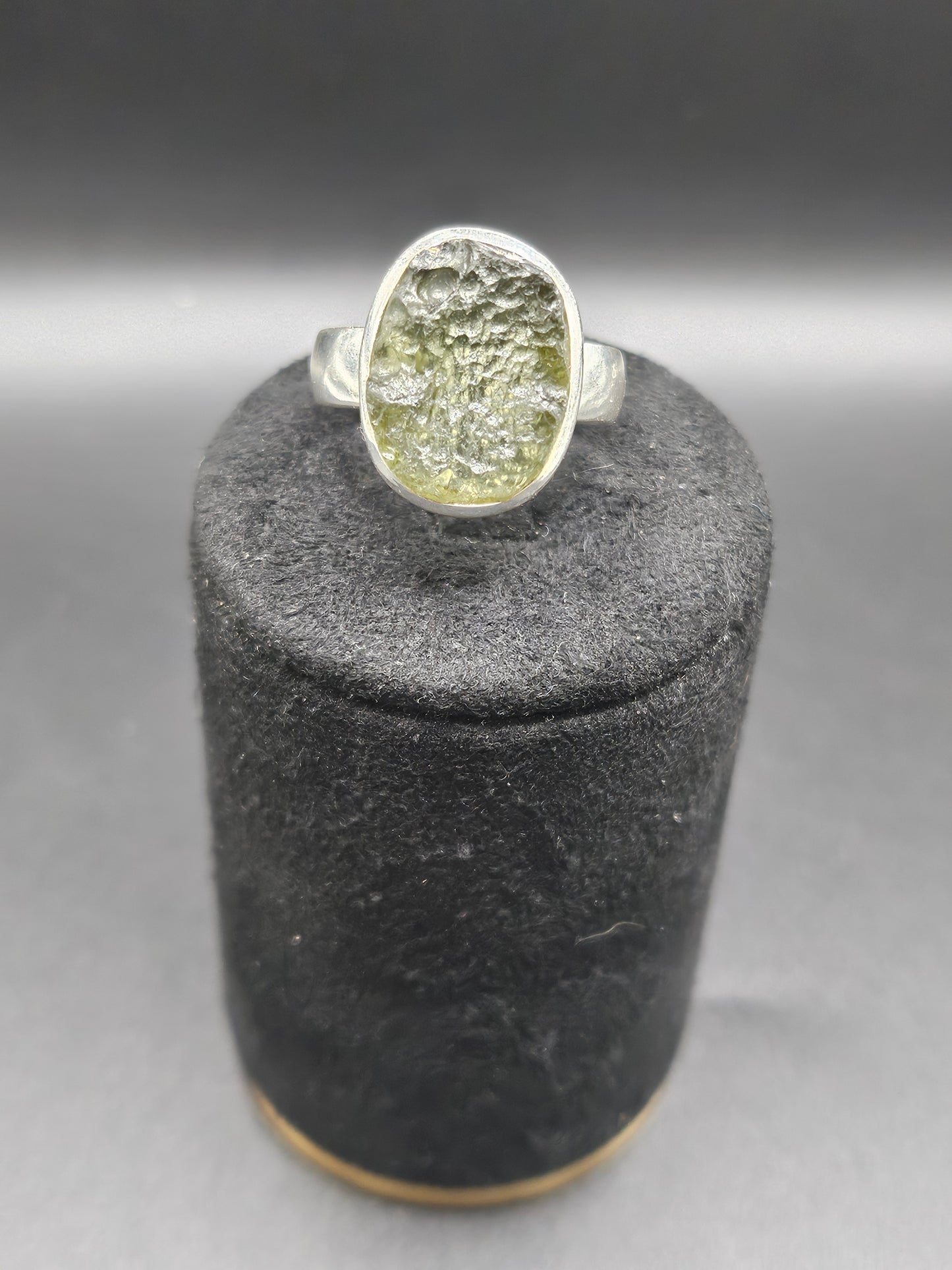 Bague Moldavite Authentique - Argent Réglable