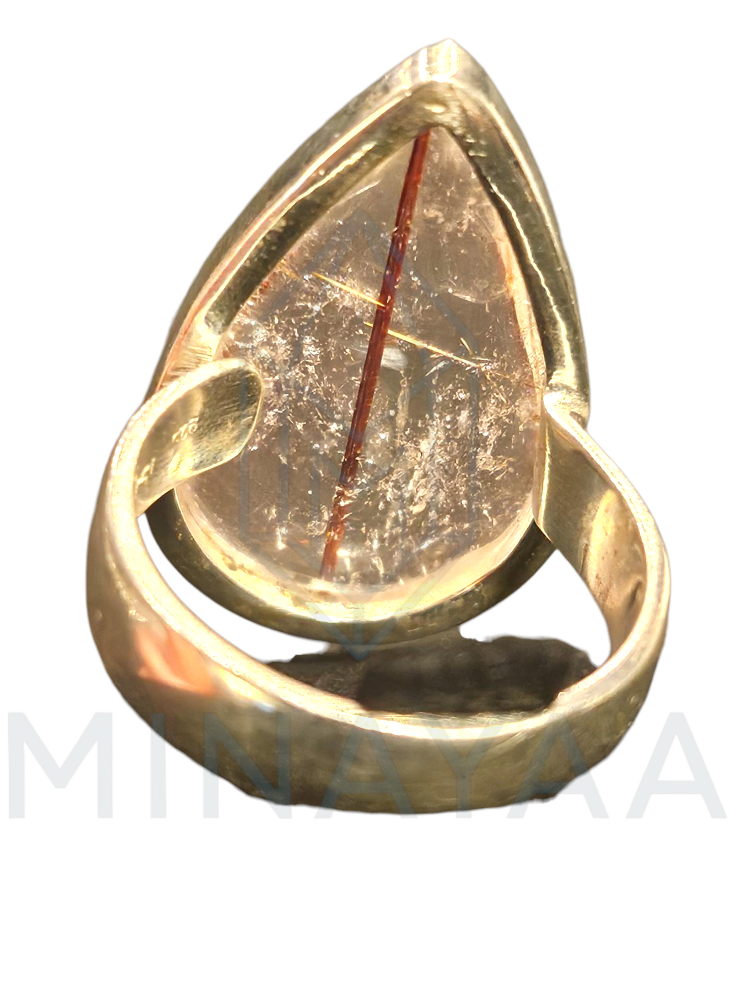 Bague Argent Quartz rutile de Cuivre