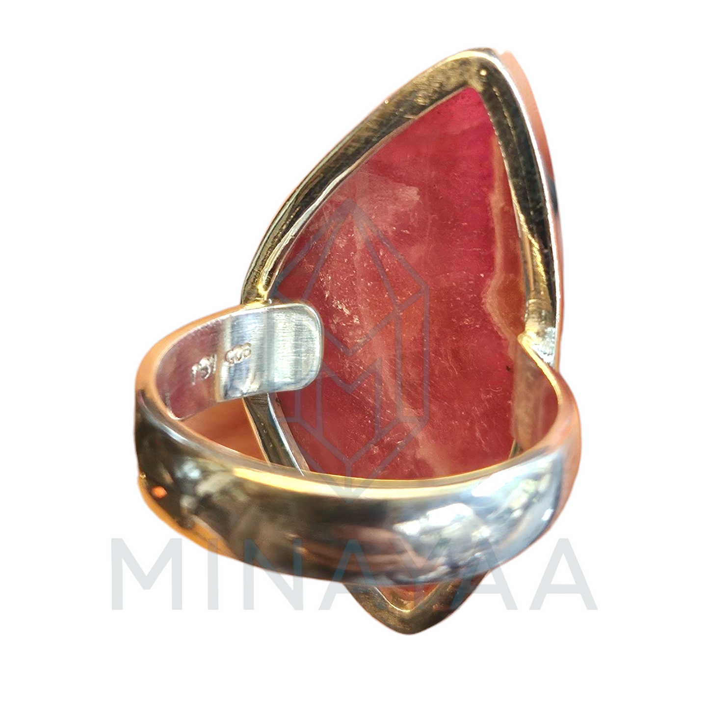 Bague Cobalto-calcite en Argent