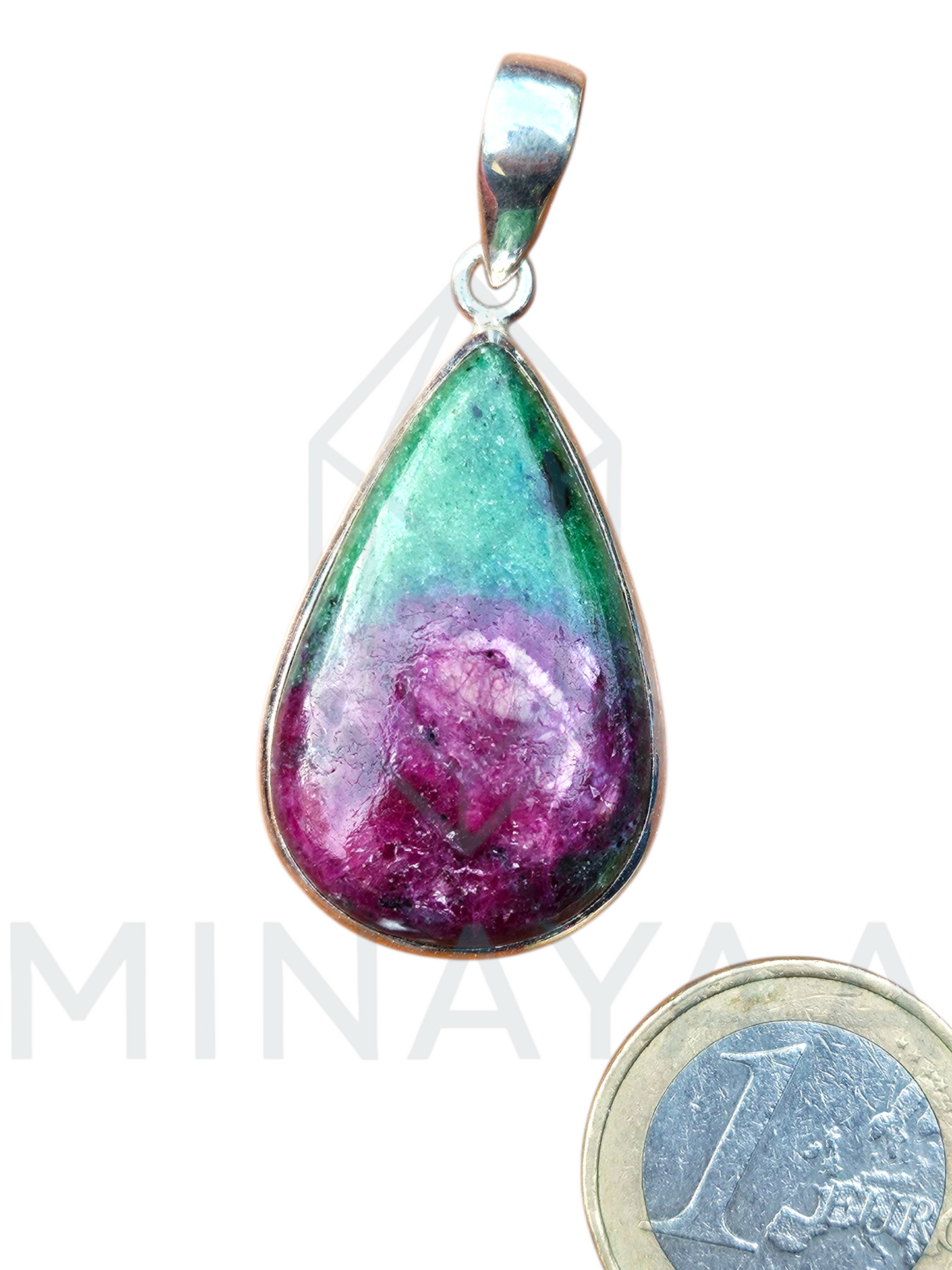 Pendentif Rubis Zoisite sur Argent 925