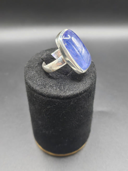 Bague Tanzanite Haute Qualité - Argent Réglable