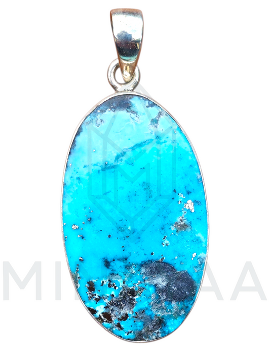 Pendentif Turquoise du Tibet sur Argent 925