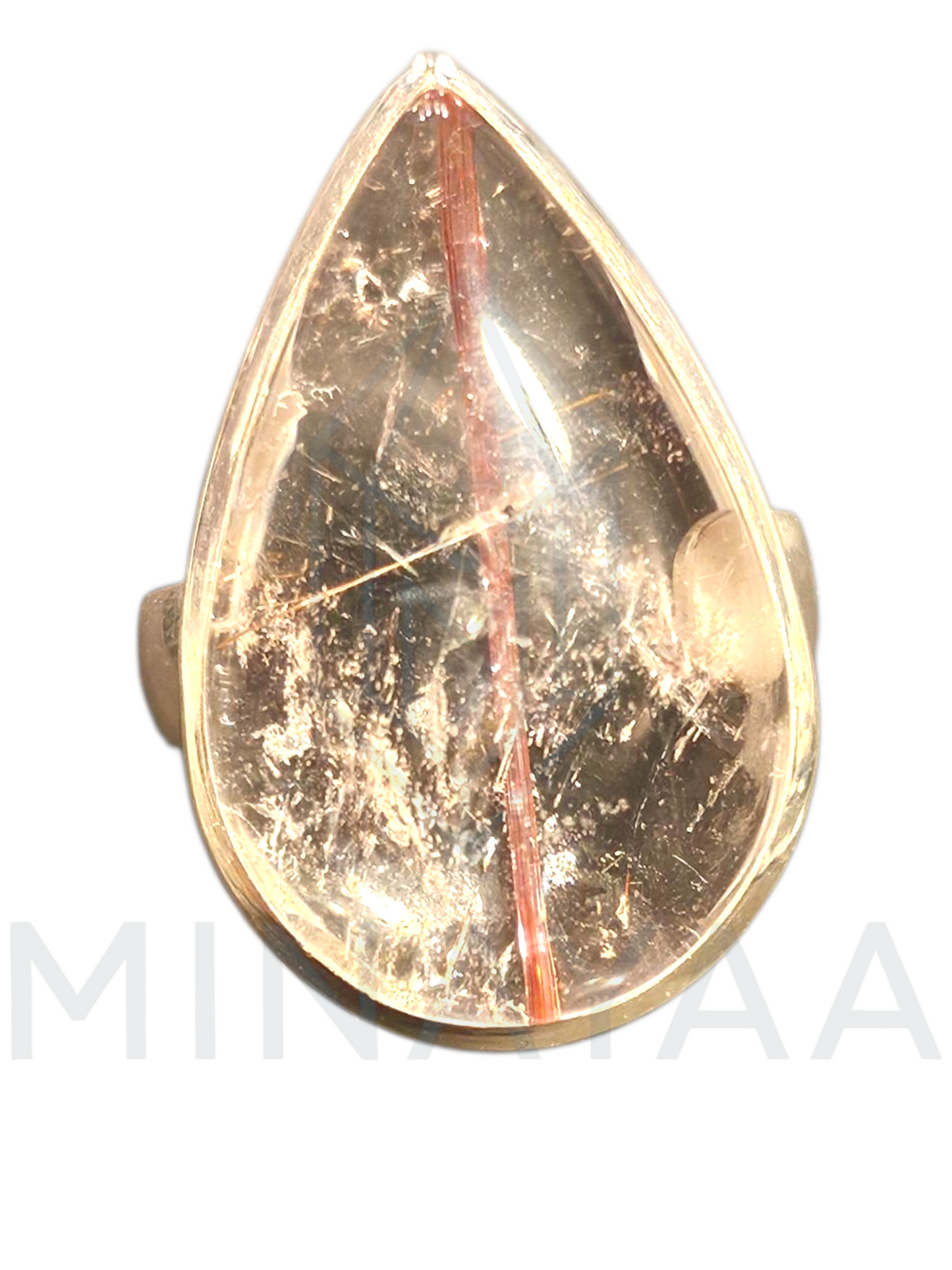 Bague Argent Quartz rutile de Cuivre
