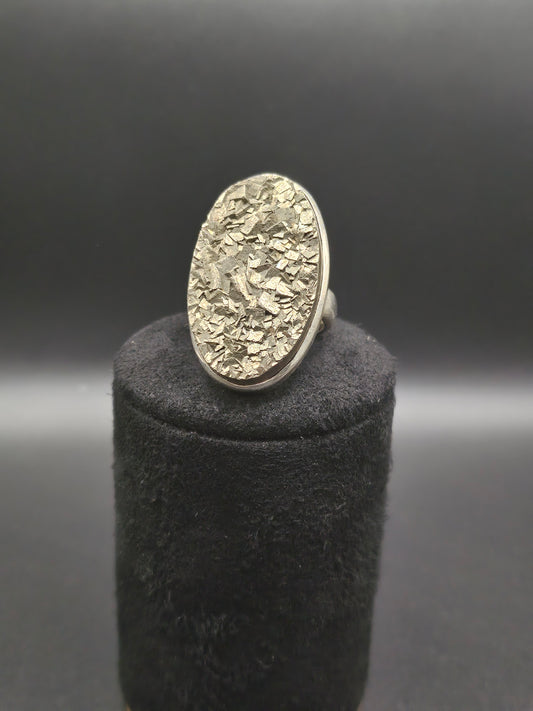 Bague en Pyrite - Argent Réglable