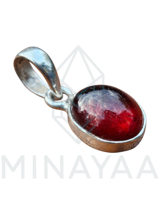 Pendentif Grenat sur Argent 925